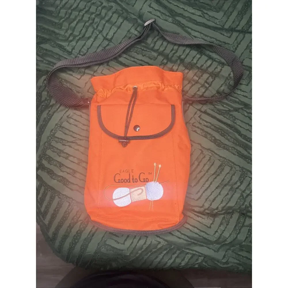 Eagle Good to Go Orange Yarn Storage Bag for Crocheting & Knitting